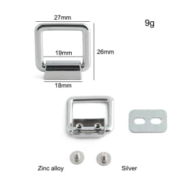10/50/100PCS Metal Bag Side Hanger Square Ring For Handbag Strap Side Carabiner Clip Hook Chain Connector Buckle Accessories