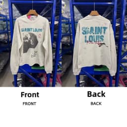 Washed Heavy Duty Spray Dirty Vintage Large Size round Neck Sweatshirt Trendy Casual Loose Fit Long Sleeve Printed Streetwear
