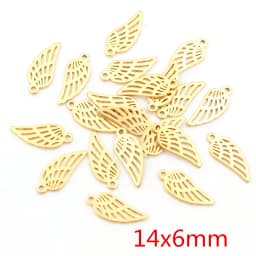 10pcs/lot 316 Stainless Steel Gold Plated Tree Moon Butterfly Small Charms Pendant For Necklace DIY Jewelry Making