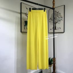 Women's Summer Chiffon Wide Leg Pants Casual Candy Color Loose Long Pants Lady Chic Solid Color High Waist Wide Leg Trousers