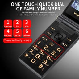 YEEMI M2-C Brand New 2G Mobile Phone Flip Phone 2.8inches Dual Screen Big Letters MP3/MP4 Player Original Cell Phone for Elderly