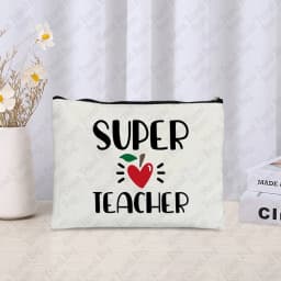 Teacher Cosmetic Case Back To Shool Gift Trendy Zipper Makeup Bag Pouch Thank You Teachers Gifts Pencil Case Lipstick Storage