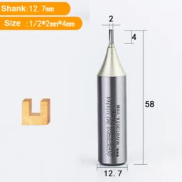 Arden 2 Flutes TCT Straight End Mill Woodworking CNC Tool Carbide Cutter 1/2 Shank Router Bit For Wood MDF Plywood Chipboard