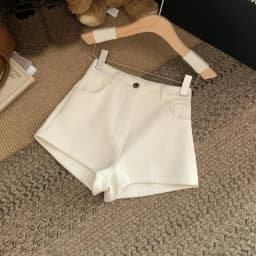 Khaki Elastic Casual Shorts Women's Spring Summer New Style Hot Girl High Waist Slimming Leg Lengthening A-Line Shorts