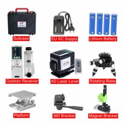 KaiTian Level Laser 360 Professional Green 3D 12 Lines Nivel Cross Horizontal Vertical Electronic Automatic Laser Level Receiver