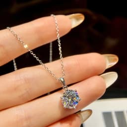 GRA 1-3CT Classic Round Certified Moissanite Diamond Dating Wedding Necklace For Women Real 925 Sterling Silver Luxury Jewelry