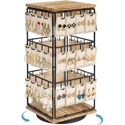 Rotatable Acrylic Display Stand Keychain Jewelry Accessory Holder Earring Necklace Bracelet Chain Storage Organizer