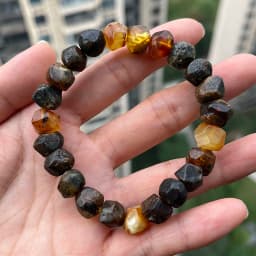Original Amber Bracelets for Unisex New Genuine Irregular Beads Natural Black Medical Green Healing Jewelry Factory Unique Gift