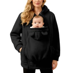 2-In-1 Maternity Clothes Autumn Winter Plush Hoodies Kangaroo Design Big Pockets Jackets For Pregnant Women Warm Baby Wearing