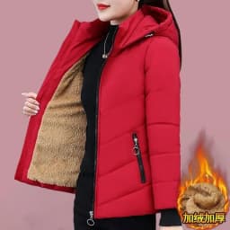 Women'S Short Winter Lambswool Down Cotton Jacket 2025 New Plus Velet Warm Cotton Coat Korean Loose Hooded Parkas Outerwear