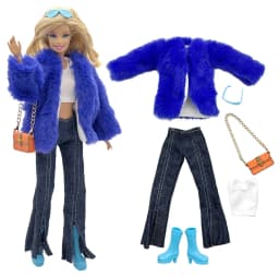 1 Set Doll Clothes Fashion Uniforms Cool Super Model Sweater Suit+Shoes for 11.5 Inch 30cm Doll Kids or Birthday Gift