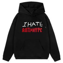 Harajuku Oversized Pullover Men's Hoodies I HATE ANTIHYPE Graphic Print Goth Hooded Sweatshirt Hip Hop Fashion Clothing Y2k Tops