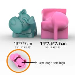3D Animal Flowerpot Pen Holder UV Crystal Epoxy Mold Elephant Cement Plaster Clay Resin Silicone Mould DIY Crafts Casting Mold