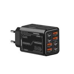 8‑in‑1 GaN 240W PD Desktop Charger 4PD 4USB Multi‑Port Power Adapter For iPhone 16 Xiaomi Samsung Notebook EU US Plug
