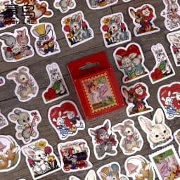 45Pcs Cute Kawaii Rabbit Stickers DIY Decor for Scrapbooking Journal Stationery Planner Album Paper Diary