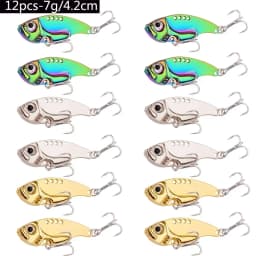 12pcs Fishing Lures Spoon For Pike 3g 7g 10g 15g 20g Treble Hook Spoon Wobble Metal Hard Bait Vib Spoonbait Fishing Tackle Lure