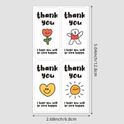 100pcs/25sheets Cute Rectangular Sticker Gift Box Decor Open Me Stickers Thank Stickers for Small Packaging 3 * 6CM