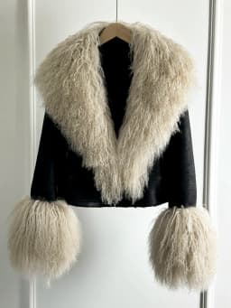 2024 New Winter Warm Mongolia Sheep Fur Collar Faux Leather Jacket Women Warm Suede Lamb Loose Fit Pu Leather Short Casual Coat