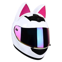 Cat Ear Motorcycle Helmet For Women Full Face Motocross Motorbike Men's Moto Helmet Breathable DOT Certification Girlfriend Gift