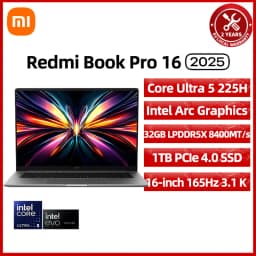 Xiaomi REDMI Book Pro 16 Laptop Ultra 7 Ultra 5 X7 Intel Arc Graphics 32GB LPDDR5X 1T SSD 16-inch 165Hz 3.1K /3.2K Screen