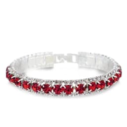 New Arrival 925 Sterling Silver Silve Women Classic Jewelry Holiday Gift Clear Red Cubic Zircon Bracelet& Bangle Wholesale