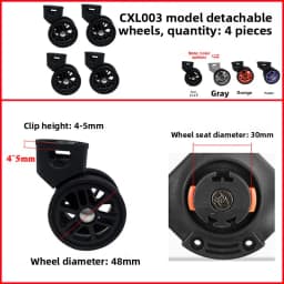 Detachable Universal Wheel Luggage Wheel Tool Box Makeup Case Roller No Disassembly Needed Single Wheel Slider Tool