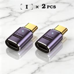 UGOURD 40Gbps Extension Cable Adapter USB C Male to USB C Female Adapter Angled Type C to C Converter 240W With Indicator Light