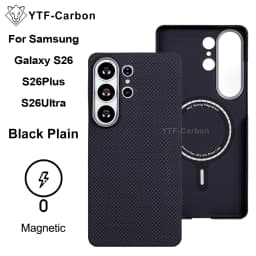 YTF-carbon Luxury Real Kevlar Case for Samsung Galaxy S26 Ultra/S26Plus/S26, Aramid Fiber Magnetic MagSafe Cover