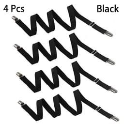 4PCS Dual Clip Bed Sheet Fasteners Multi Purpose Grippers for Securing Bed Sheets Sofa Covers, with Adjustable Anti-Slip Feature