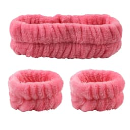 Velvet soft elastic headband face washing and makeup headband hair tie face washing waterproof wrist strap and heanband set