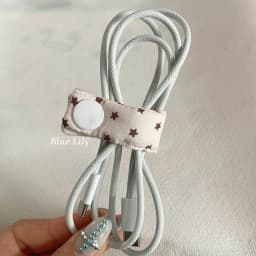 INS Style Star Cable Buckle - Cute Fabric Data Wire Organizer for Portable Headphone & Charging Cable Storage