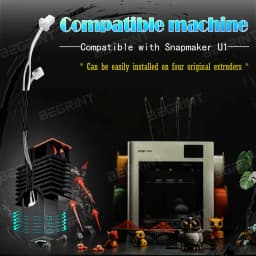 For Snapmaker U1 Hotend 24v 48w Ceramic Block Kit Stable Heating, 0.2-0.8mm Hardened Steel Nozzle Print Head for Snapmaker U1