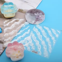 1 Sheet Simulation Wave Sticker Resin Wave Painting Sticker Decorative Decal DIY ABS Mold Film Filling Material