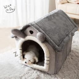 Winter Warm Foldable Pet House Detachable Washable Liner Comfort Kennel Bed for Small Medium Dogs and Cats Indoor Rest Nest