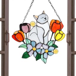 Cat Acrylic Cat On Flowers Cat S Decor For Women Men Hang Ornaments For Patio Living Room Workplace