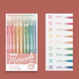 9 Pcs Colored Gel Pens Set Kawaii 9 Colors 0.5mm Ballpoint Pen for Journal Cute School Stationary Supplies
