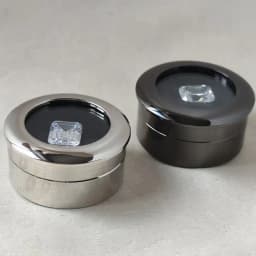 Black Round Diamond Display Box Stone Gem Storage Case Store Show Gemstone Organizer Silver Metal Diamond Gift Packaging Box