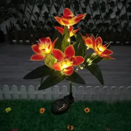 7-head Solar Orchid Lawn Lamp, Artificial Flower Lights for Patio Garden Christmas Wedding Decoration LED Solar Ground Lights