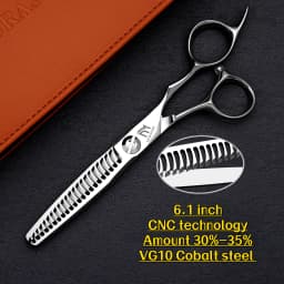 MURASAKI 6 inch Professional CNC Thinning Scissors,Made by Japanese VG10 Steel Barber Scissors,Top-level Hair Cutting Machine