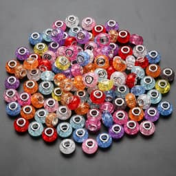 20Pcs 15mm White Brown Acrylic Round Big Hole Beads Loose Spacer Bead For DIY Necklace Bracelet Earring Jewelry Making Accessory