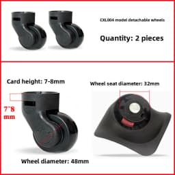 Detachable Universal Wheel Luggage Wheel Tool Box Makeup Case Roller No Disassembly Needed Single Wheel Slider Tool