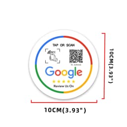 NFC Stand 215 Programmable QR Code TAP Google Review Acrylic Stickers Card NFC Station Table 13.56Mhz Waterproof NFC Review Card