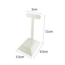 White PU Leather Jewelry Display Stand for Rings Earrings Necklaces - Store Window Counter Showcasing Rack for Jewelry Props
