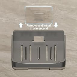 Bathroom Soap Holder Free-Punching Wall Mounted Soap Sponge Holder Organizer Double Drainage Soap Dish Bathroom Accessories