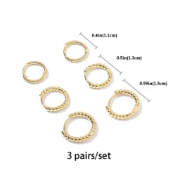 3pair/set Simple Twist Circle Round Hoop Earrings for Women Waterproof Stainless Steel Huggie Ear Buckle Statement Jewelry 2026