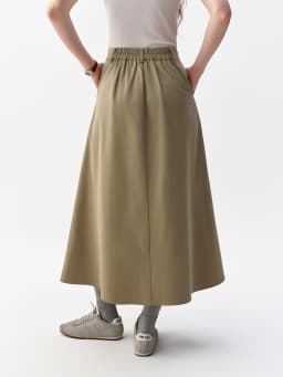 DUSHU 2026 Fall Women's High Waist A-Line Midi Skirt, Slimming Flared Trousers Skirt for Versatile Office & Everyday Chic Skirt