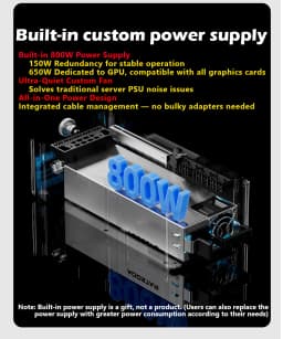 AG01 AG02 EGPU Dock with OCulink/USB4 Port, Built-in 800W Power Supply, Supports TGX Hot-swap, PCIe 4.0 X4