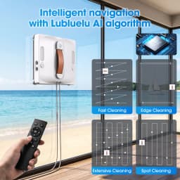 Lubluelu Robot Window Washer 8-Layer Safety Protection 9000Pa Suction Intelligent Path Edge Cleaning Home Glass Cleaning Robot
