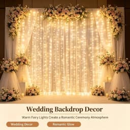 USB LED Curtain Lights with Remote Control, Christmas Fairy Lights for Wedding Birthday Bedroom Party Home Decor
