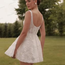 2026 Short Wedding Dresses for Bride Spaghetti Backless A Line Lace Pearls Civil Bachelorette Party Bridal Gowns Customized